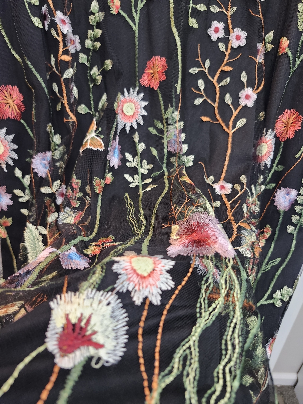 Torrid Black Floral Embroidered Mesh Maxi Dress, 22 = 3X - Picture 5 of 7